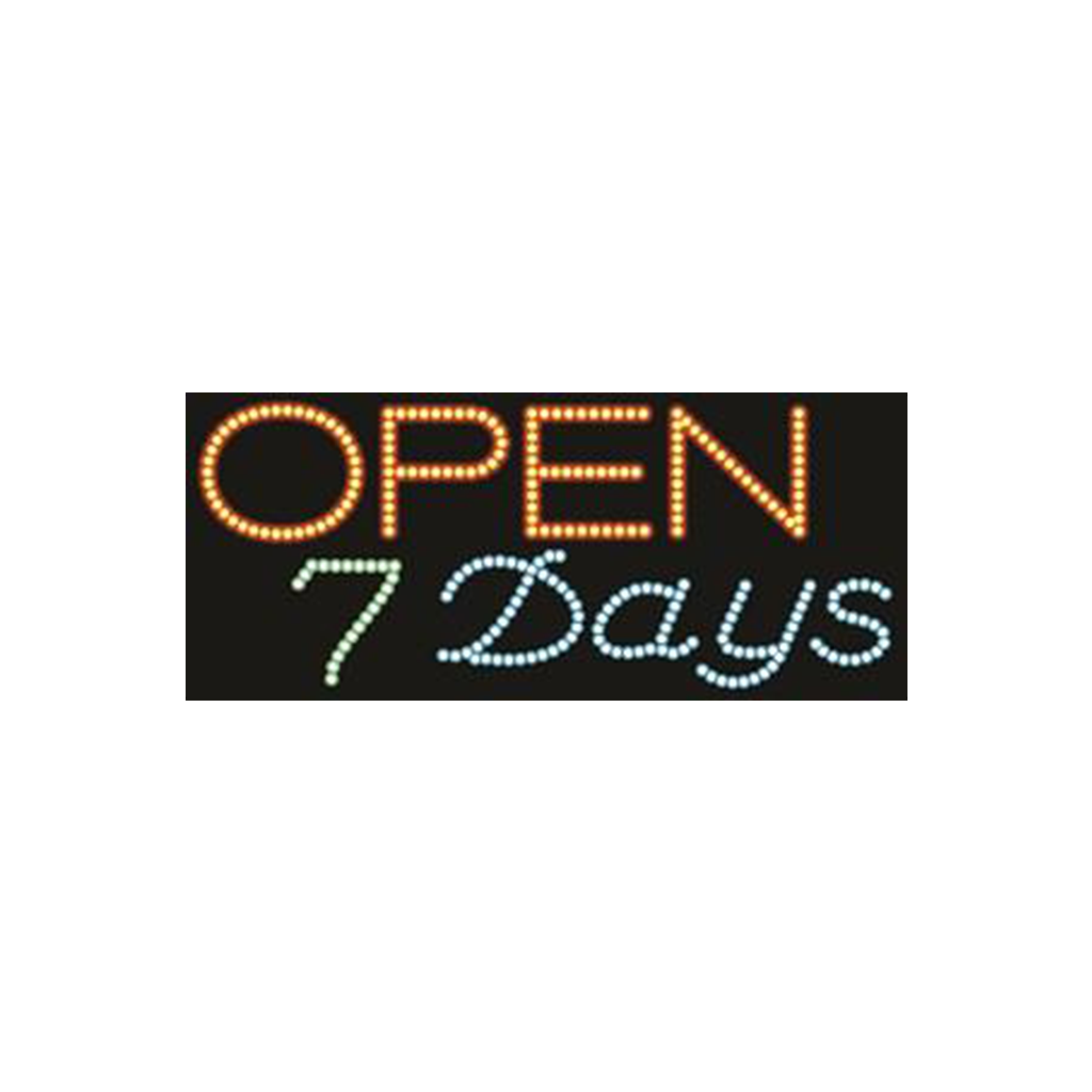 Cre8tion LED signs "Open 7 Days #1", O#0201, 23063 KK BB