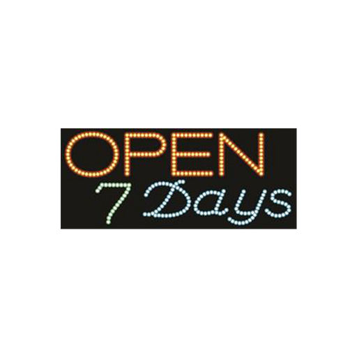 Cre8tion LED signs "Open 7 Days #1", O#0201, 23063 KK BB