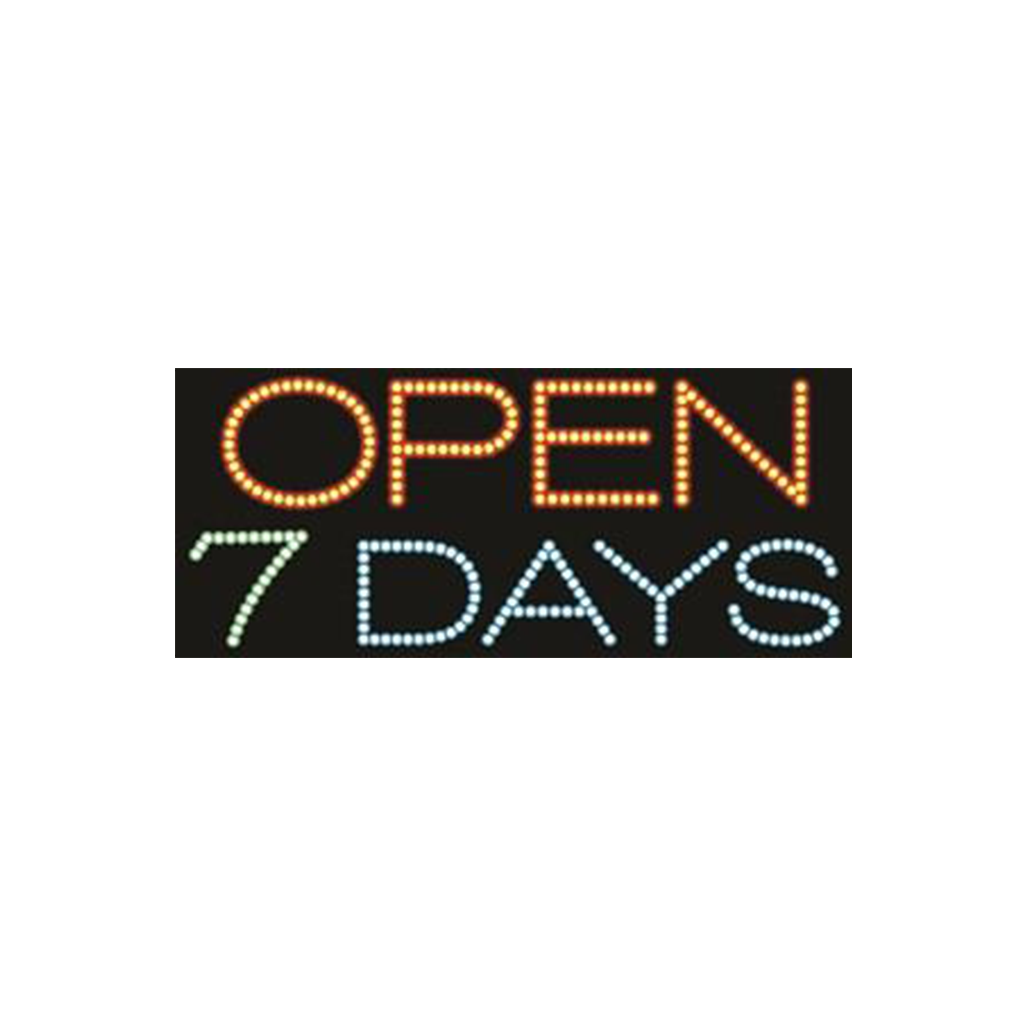 Cre8tion LED signs "Open 7 Days #3", O#0203, 23065 KK BB