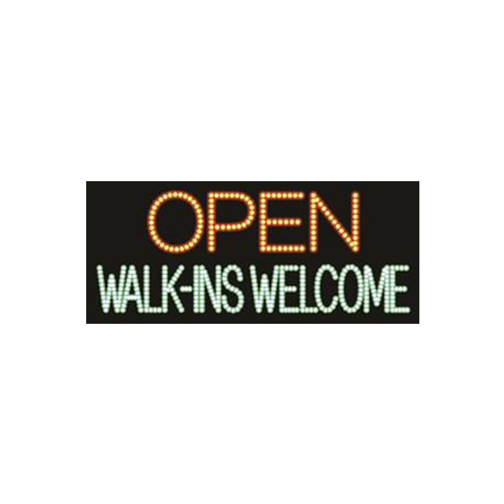 Cre8tion LED signs "Open Walk-Ins Welcome", O#0501, 23068 KK BB