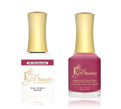 iGel Nail Lacquer + Gel Polish Match, DD233, Senorita, 0.5oz