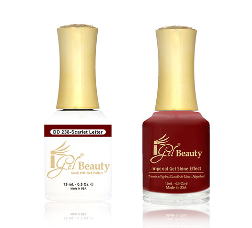 iGel Nail Lacquer + Gel Polish Match, DD238, Scarlet Letter, 0.5oz