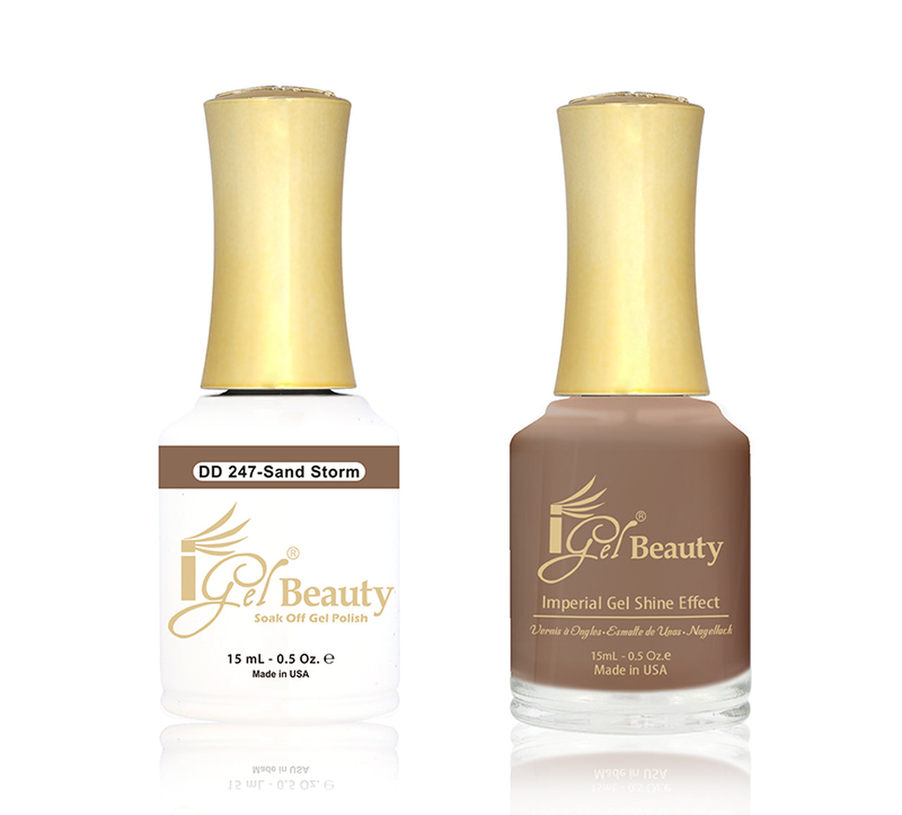 iGel Nail Lacquer + Gel Polish Match, DD247, Sand Storm, 0.5oz