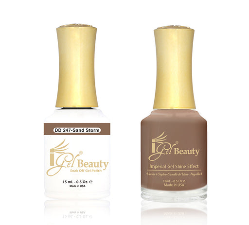 iGel Nail Lacquer + Gel Polish Match, DD247, Sand Storm, 0.5oz