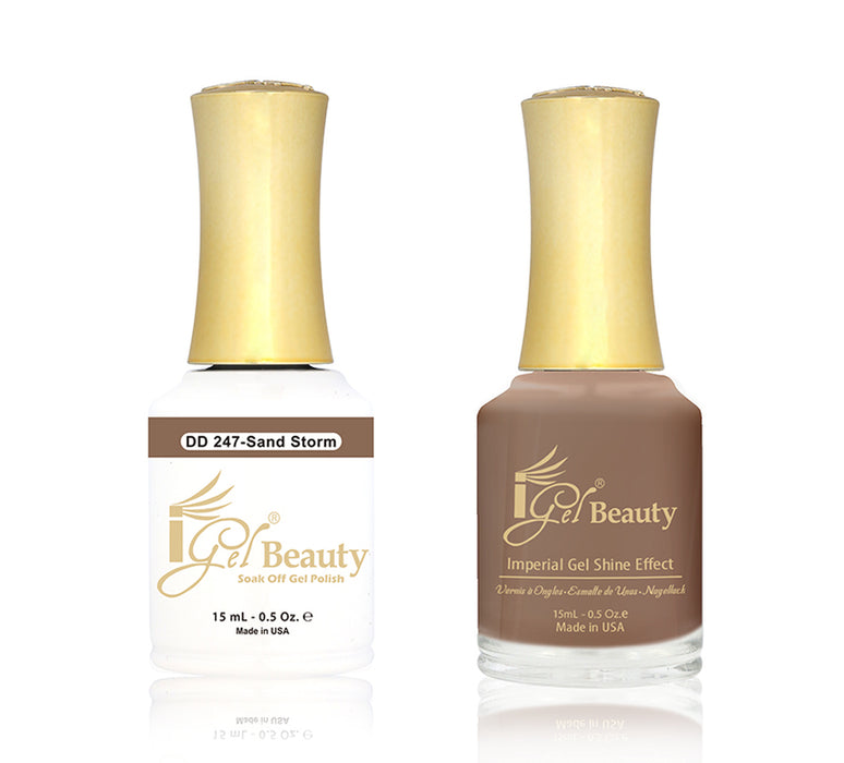 iGel Nail Lacquer + Gel Polish Match, DD247, Sand Storm, 0.5oz