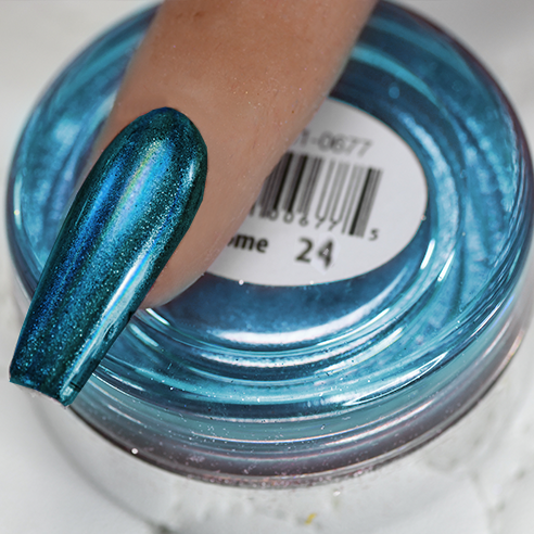 Cre8tion Chrome Nail Art Effect, 24, Teal Holographic, 1g