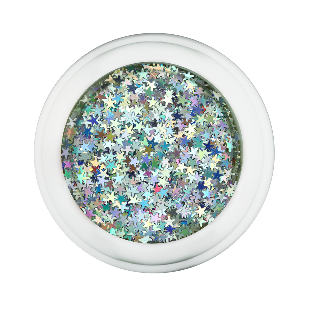Cre8tion Nail Art Designed Confetti Glitter, 024, Star 2.5mm, 0.5oz, 1101-0465 BB