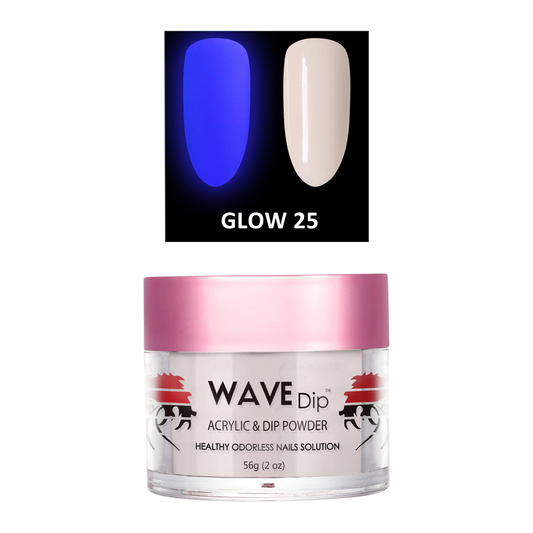 Wave Gel Acrylic/Dipping Powder, Glow In The Dark Collection, 25, 2oz