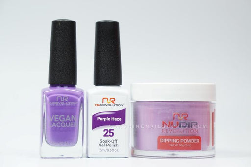 NuRevolution 3in1 Dipping Powder + Gel Polish + Nail Lacquer, 025, Purple Haze OK1129