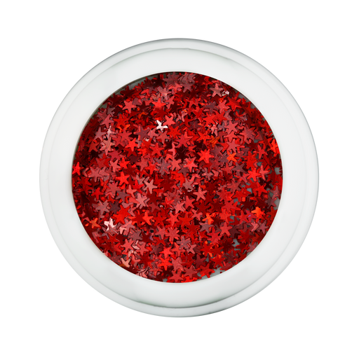 Cre8tion Nail Art Designed Confetti Glitter, 025, Star 2.5mm, Red, 0.5oz, 1101-0466 BB
