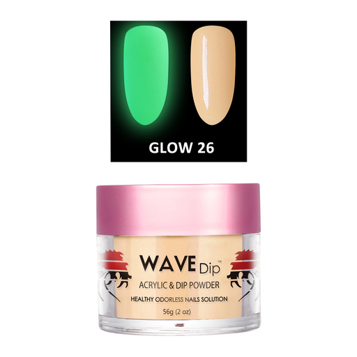 Wave Gel Acrylic/Dipping Powder, Glow In The Dark Collection, 26, 2oz