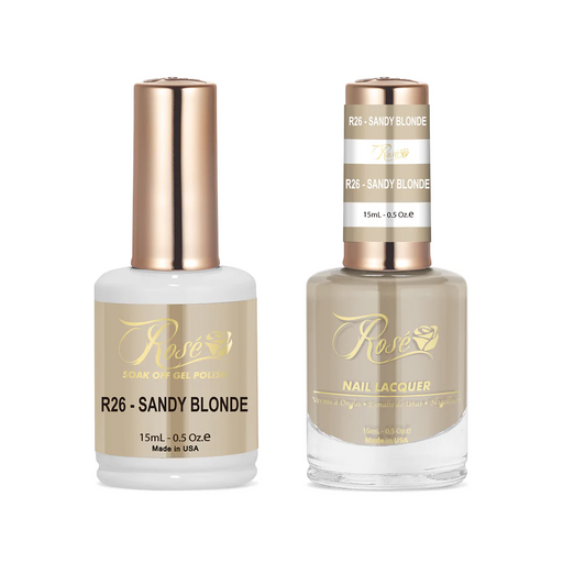 Rose Gel Polish And Nail Lacquer, 026, Sandy Blonde, 0.5oz