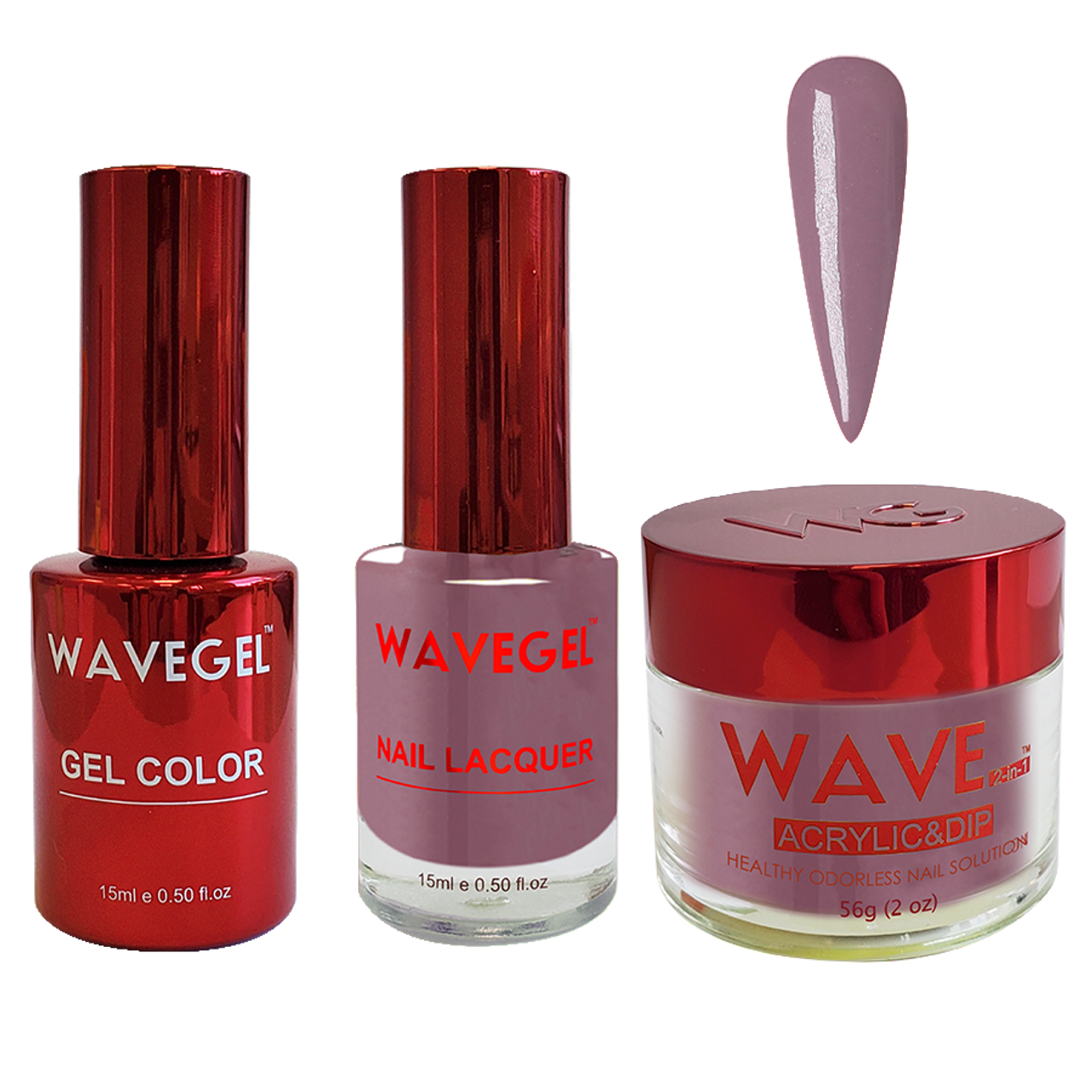 Wave Gel 4in1 Dipping Powder + Gel Polish + Nail Lacquer, QUEEN Collection, 026, Mulberry