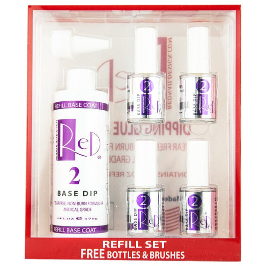 RED Nail Design Dip Liquid Refill, 02, BASE COAT, 7oz (Pk: 10 sets/case)