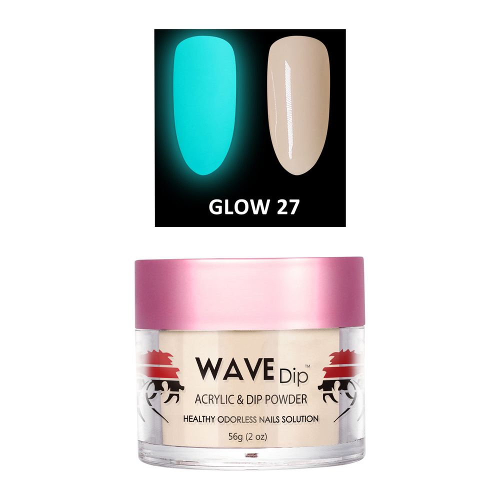 Wave Gel Acrylic/Dipping Powder, Glow In The Dark Collection, 27, 2oz