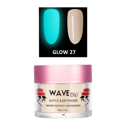 Wave Gel Acrylic/Dipping Powder, Glow In The Dark Collection, 27, 2oz