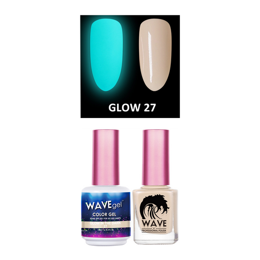 Wave Gel Gel Polish + Nail Lacquer, Glow In The Dark Collection, 27, 0.5oz