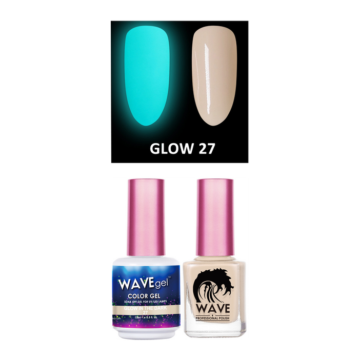 Wave Gel Gel Polish + Nail Lacquer, Glow In The Dark Collection, 27, 0.5oz