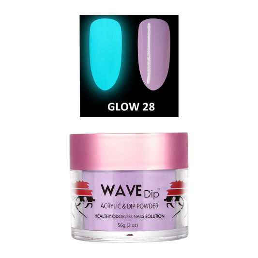 Wave Gel Acrylic/Dipping Powder, Glow In The Dark Collection, 28, 2oz