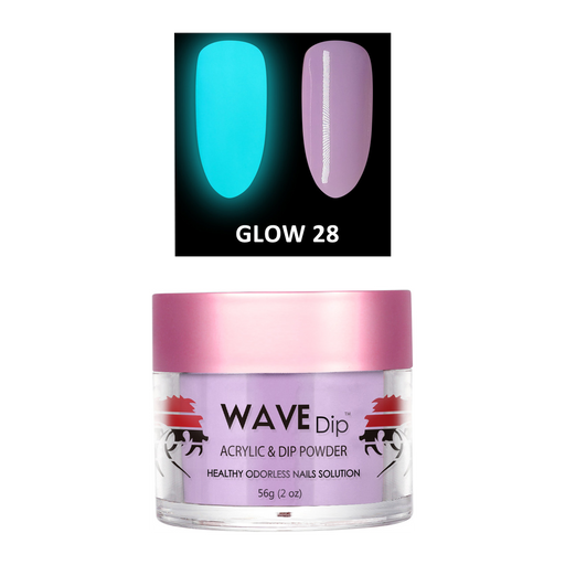 Wave Gel Acrylic/Dipping Powder, Glow In The Dark Collection, 28, 2oz