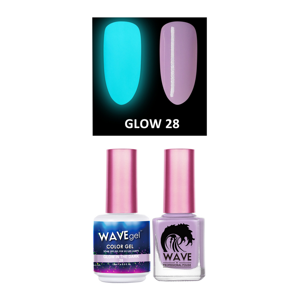 Wave Gel Gel Polish + Nail Lacquer, Glow In The Dark Collection, 28, 0.5oz