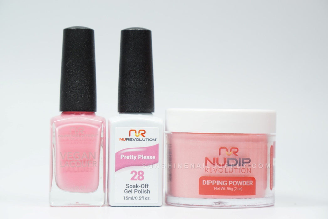 NuRevolution 3in1 Dipping Powder + Gel Polish + Nail Lacquer, 028, Pretty Please OK1129