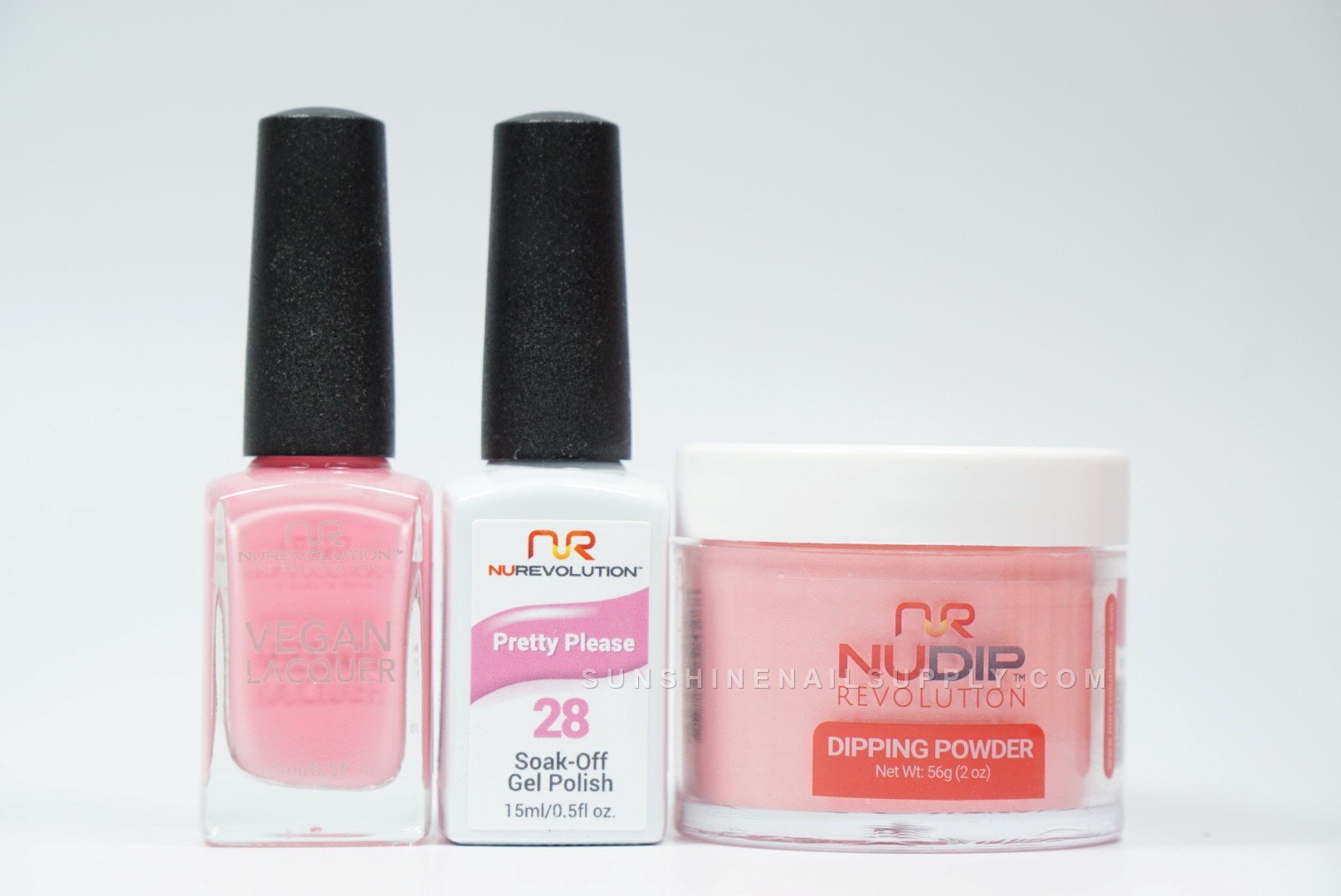 NuRevolution 3in1 Dipping Powder + Gel Polish + Nail Lacquer, 028, Pretty Please OK1129