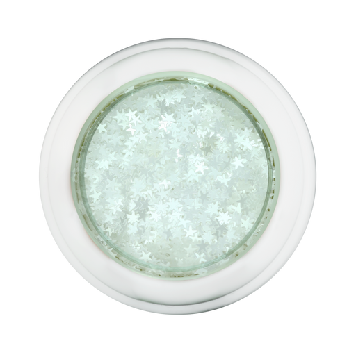 Cre8tion Nail Art Designed Confetti Glitter, 028, Star 2.5mm, White, 0.5oz, 1101-0469 BB