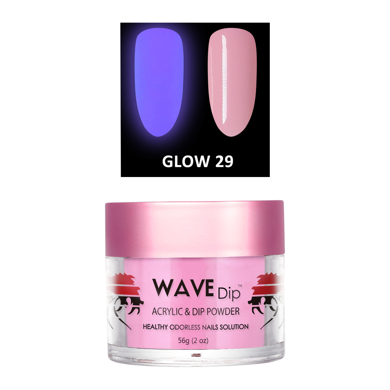 Wave Gel Acrylic/Dipping Powder, Glow In The Dark Collection, 29, 2oz