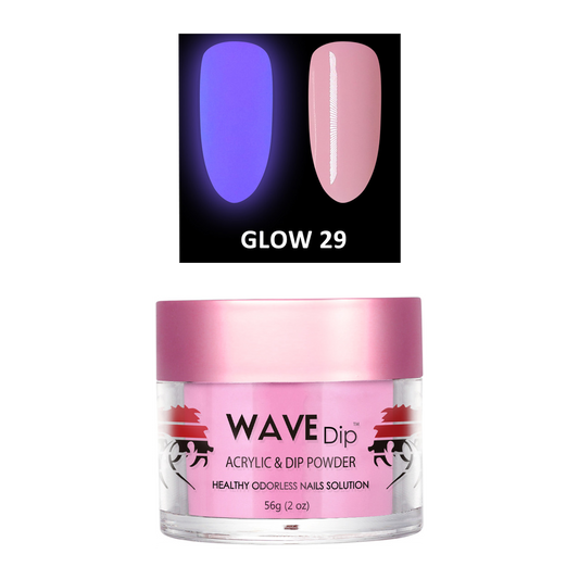 Wave Gel Acrylic/Dipping Powder, Glow In The Dark Collection, 29, 2oz