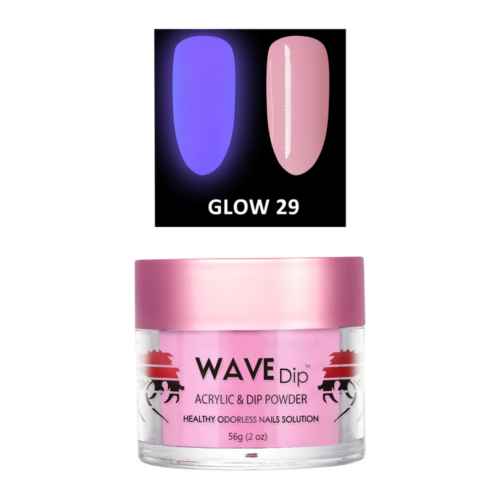 Wave Gel Acrylic/Dipping Powder, Glow In The Dark Collection, 29, 2oz