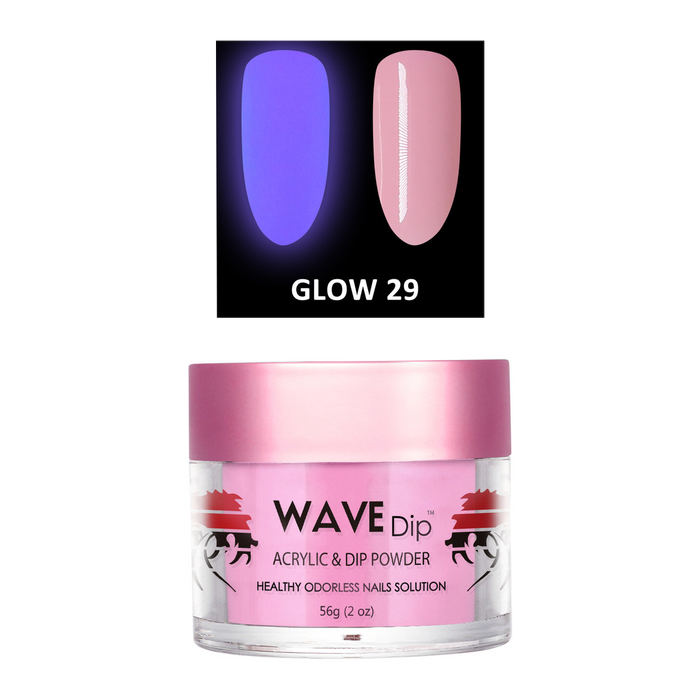 Wave Gel Acrylic/Dipping Powder, Glow In The Dark Collection, 29, 2oz