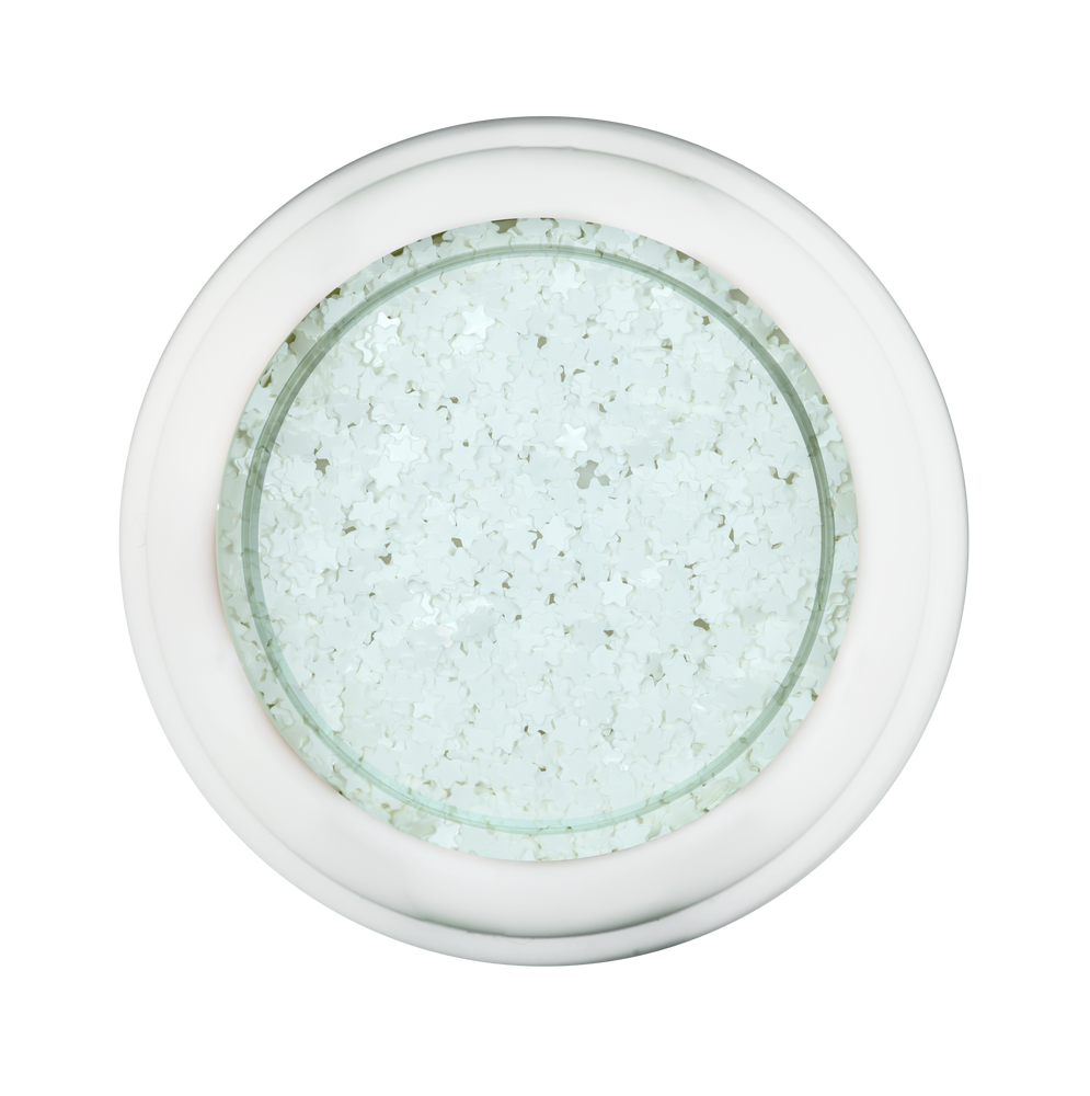 Cre8tion Nail Art Designed Confetti Glitter, 029, Star 2mm, White, 0.5oz, 1101-0470 BB