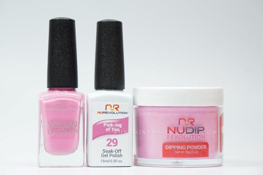 NuRevolution 3in1 Dipping Powder + Gel Polish + Nail Lacquer, 029, Pink-Ing Of You OK1129