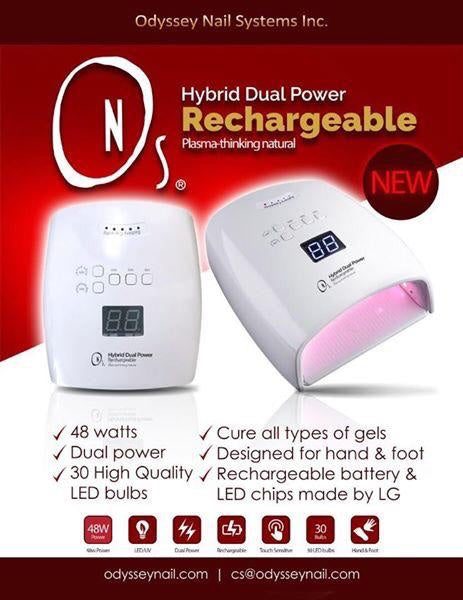 ONS Hybrid Dual Power Rechargeable LED/UV Lamp, 48W, RED, 97883 OK0617MD