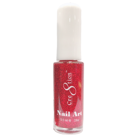 Cre8tion Detailing Nail Art Lacquer, 08, Red Glitter, 0.33oz, 1101-0949