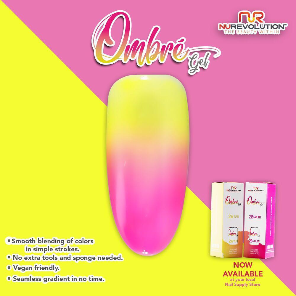 NuRevolution Ombre Gel Collection, Full line of 36 colors ( from OB01A to OB22A) KK0918