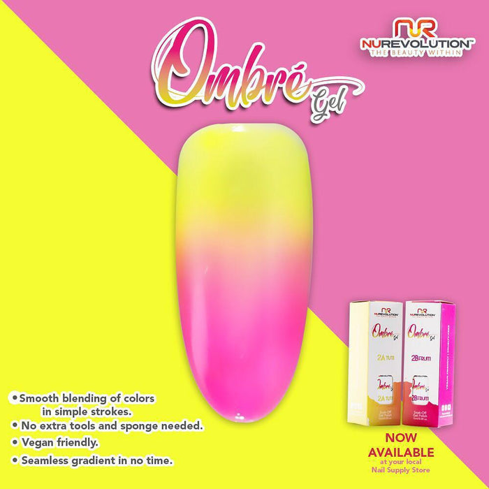 NuRevolution Ombre Gel Collection, Full line of 36 colors ( from OB01A to OB22A) KK0918