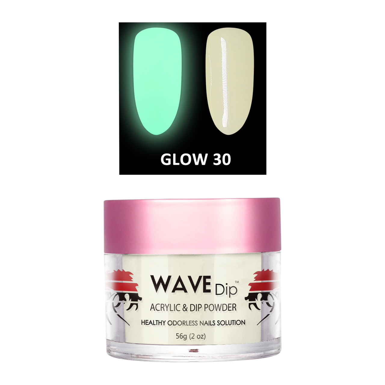 Wave Gel Acrylic/Dipping Powder, Glow In The Dark Collection, 30, 2oz