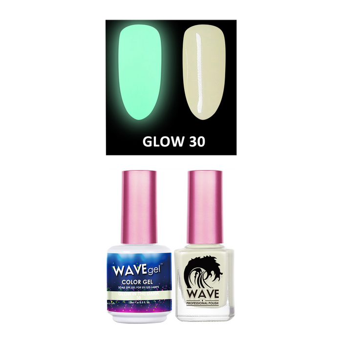 Wave Gel Gel Polish + Nail Lacquer, Glow In The Dark Collection, 30, 0.5oz