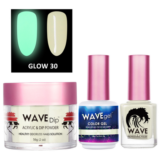 Wave Gel 3in1 Acrylic/Dipping Powder + Gel Polish + Nail Lacquer, Glow In The Dark Collection, 30