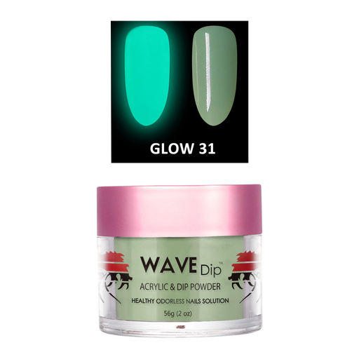 Wave Gel Acrylic/Dipping Powder, Glow In The Dark Collection, 31, 2oz
