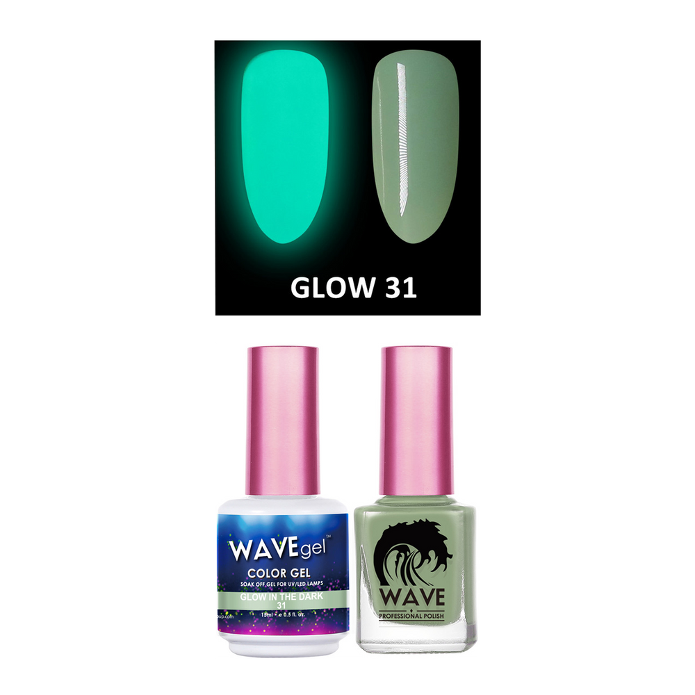 Wave Gel Gel Polish + Nail Lacquer, Glow In The Dark Collection, 31, 0.5oz