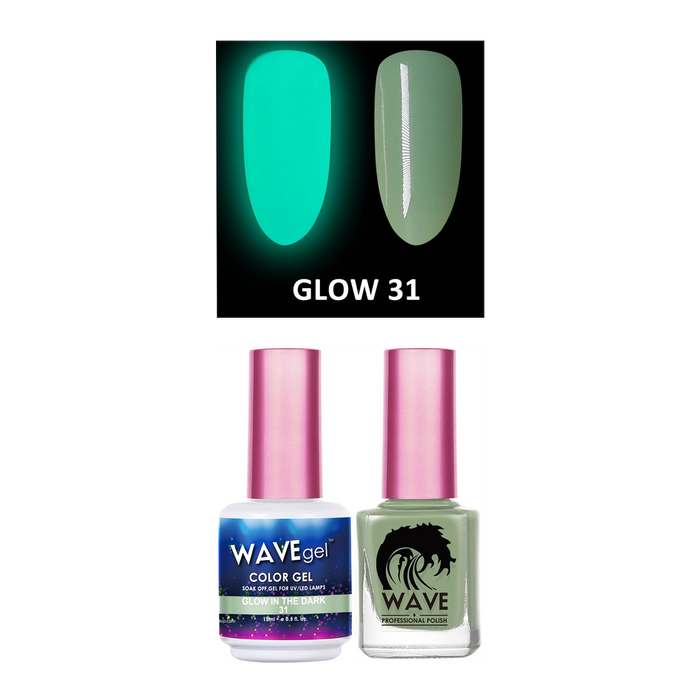 Wave Gel Gel Polish + Nail Lacquer, Glow In The Dark Collection, 31, 0.5oz