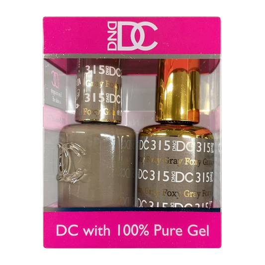 DC Nail Lacquer And Gel Polish, New Collection, DC 315, Foxy Gray, 0.6oz