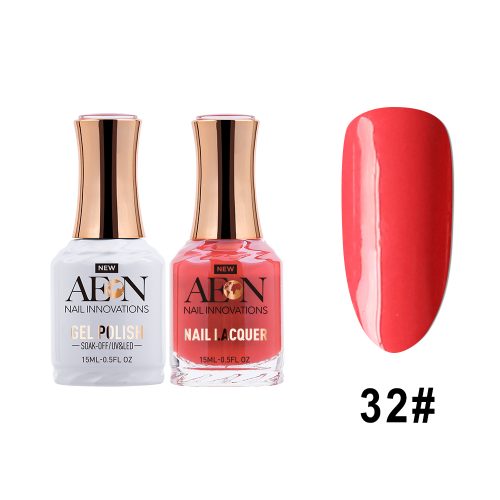 AEON  Gel Polish + Nail Lacquer, 032, Red My Mind, 0.5oz OK0326LK