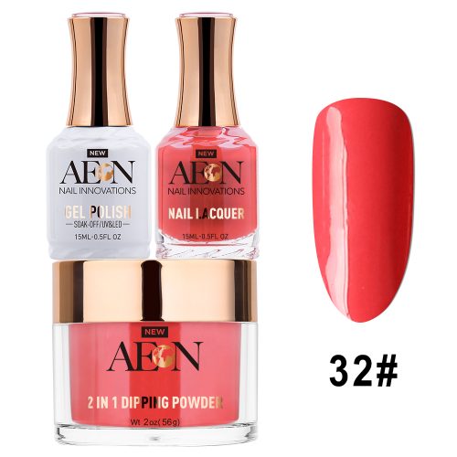 AEON 3in1 Dipping Powder + Gel Polish + Nail Lacquer, 032, Red My Mind OK0327LK