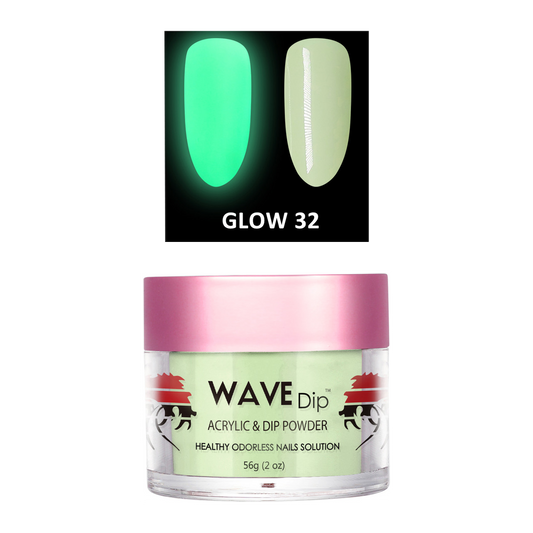 Wave Gel Acrylic/Dipping Powder, Glow In The Dark Collection, 32, 2oz