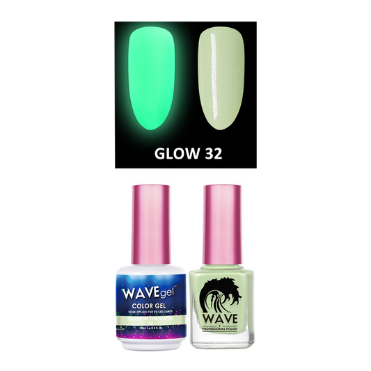 Wave Gel Gel Polish + Nail Lacquer, Glow In The Dark Collection, 32, 0.5oz