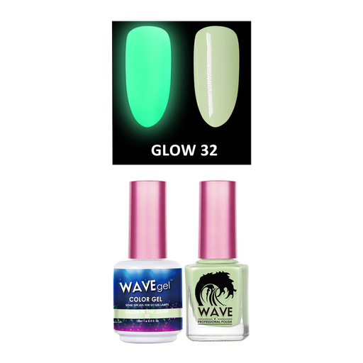 Wave Gel Gel Polish + Nail Lacquer, Glow In The Dark Collection, 32, 0.5oz
